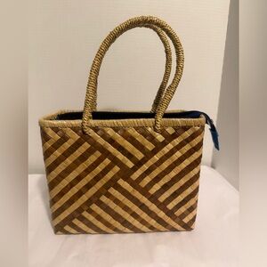 Handcrafted Woven Boho Tan and Brown Handbag